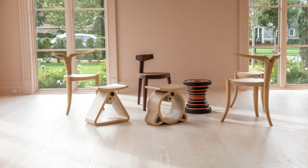 A selection of seating by Jomo Tariku